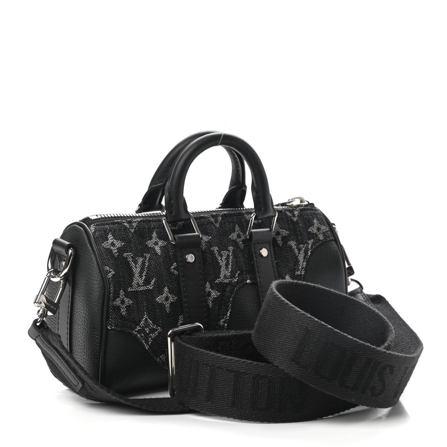 Louis Vuitton X NIGO Taurillon Monogram Denim Drip Keepall XS Black 3 of 8