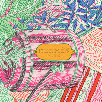 Hermes Cashmere Silk Acte III Scene I La Clairiere Shawl 140 White Rose Corail 2 of 4