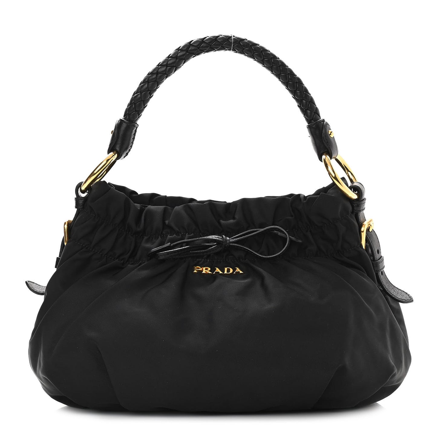 Tessuto Nylon Braided Hobo Black