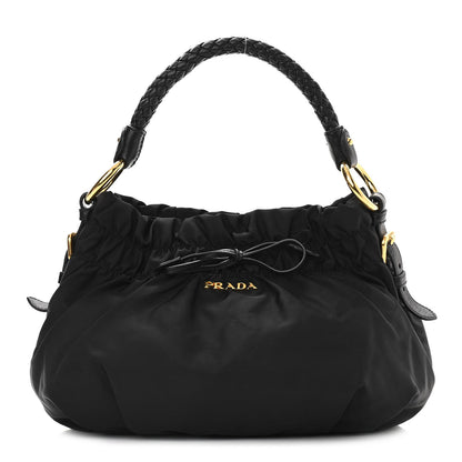 Prada Tessuto Nylon Braided Hobo Black 1 of 11