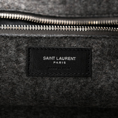 Saint Laurent Wool Calfskin Rive Gauche Tote Grey 6 of 10