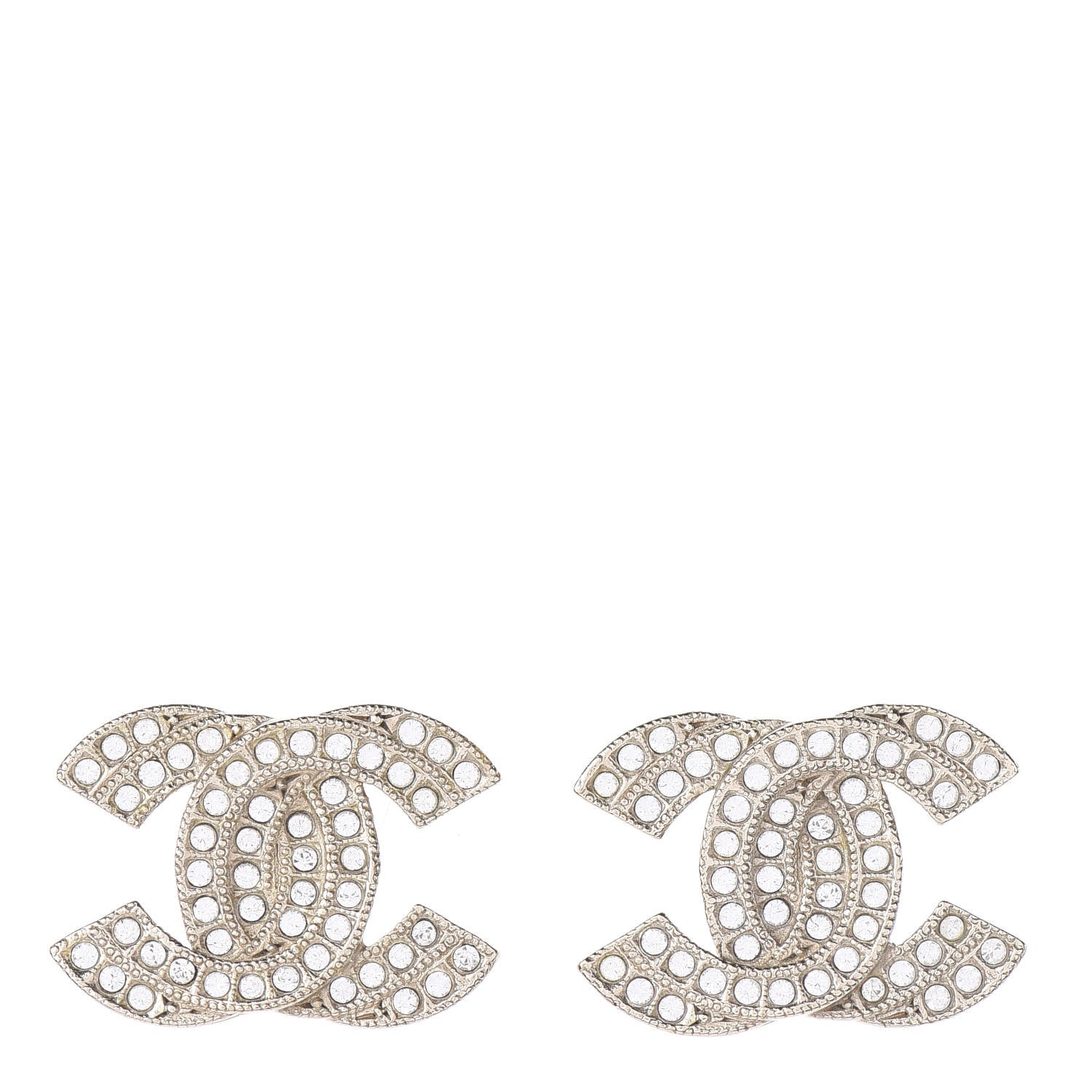 Chanel Crystal CC Earrings Light Gold 1 of 7