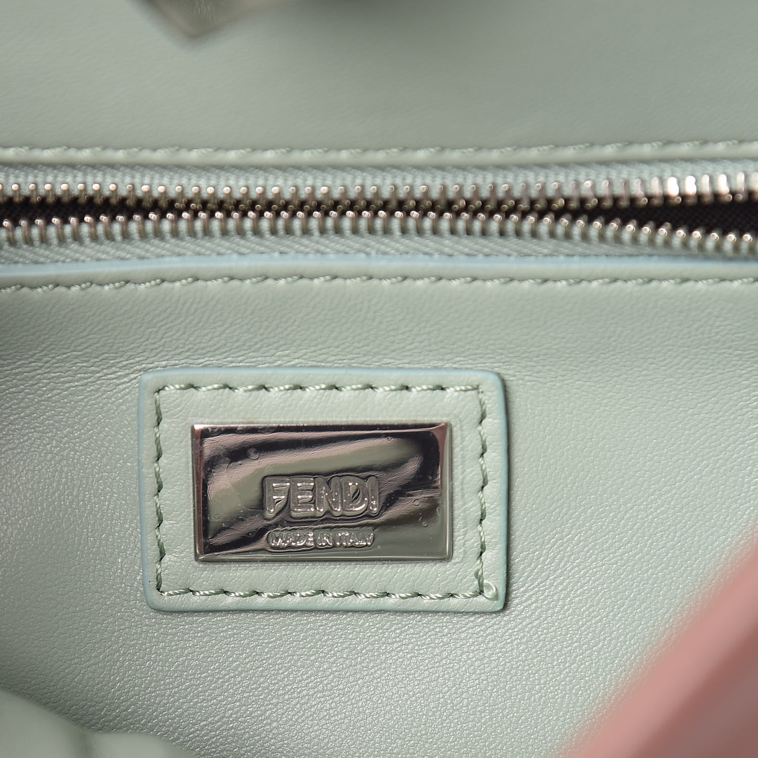 Fendi Nappa Colorblock Mini Peekaboo Iconic Satchel English Rose Plaster Oxigen 8 of 14