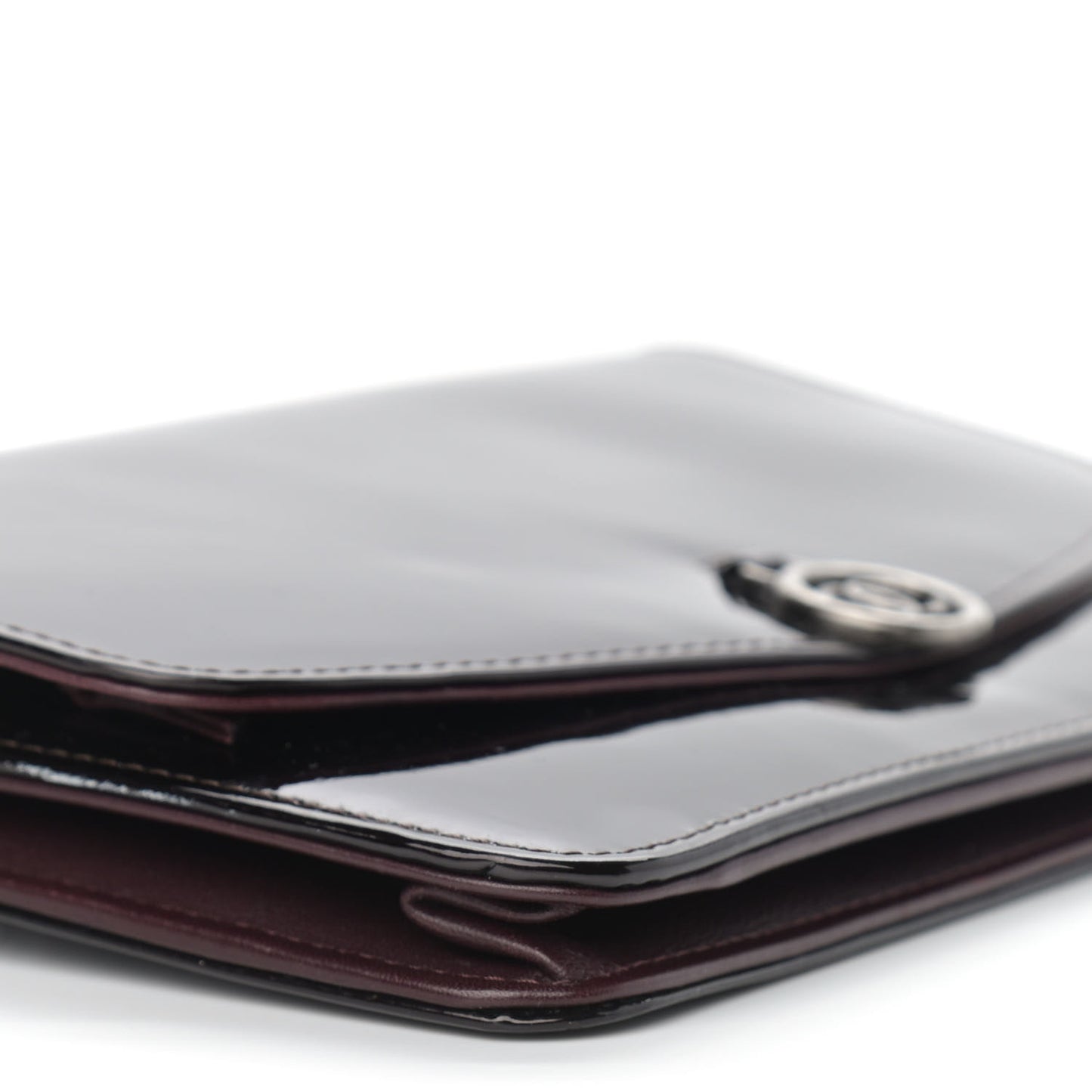 Patent Timeless CC Wallet On Chain WOC Burgundy