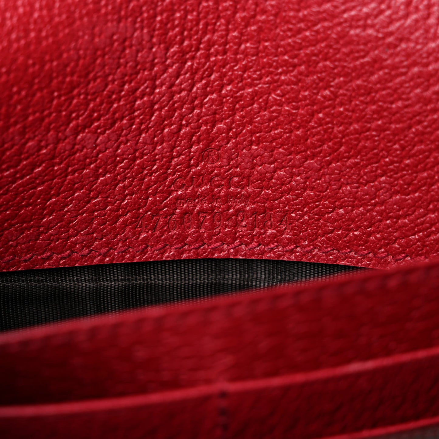 GG Supreme Monogram Web Queen Margaret Chain Wallet Red