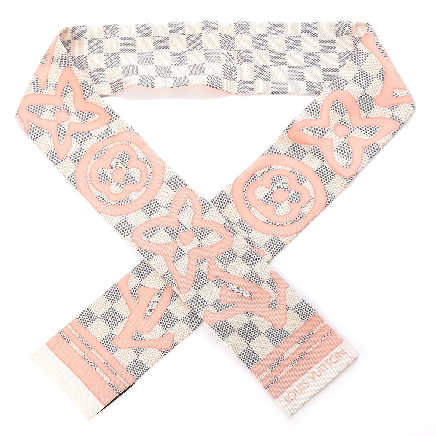 Silk Damier Azur Tahitienne Bandeau Rose Ballerine