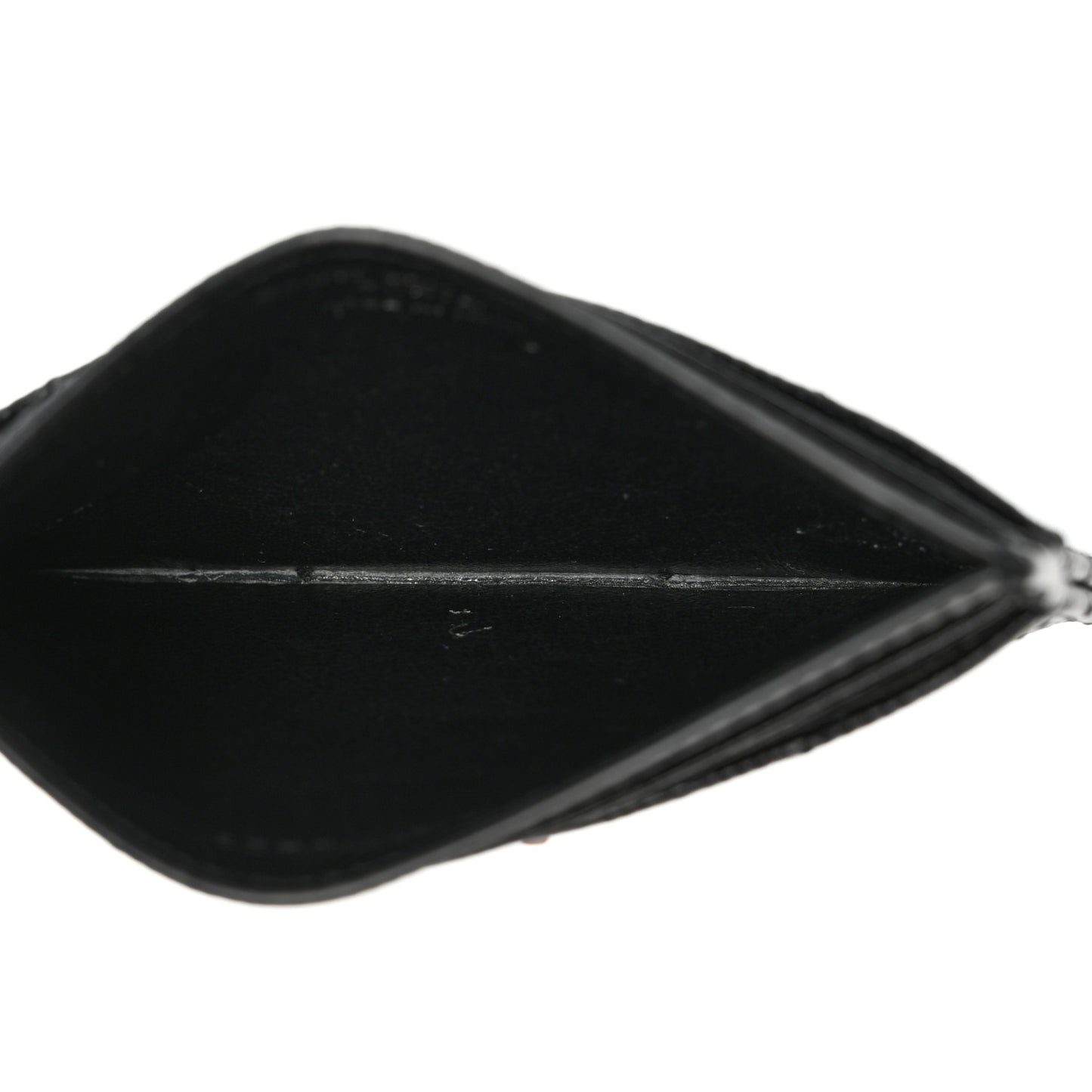 Grain De Poudre Matelasse Chevron Monogram Credit Card Case Black