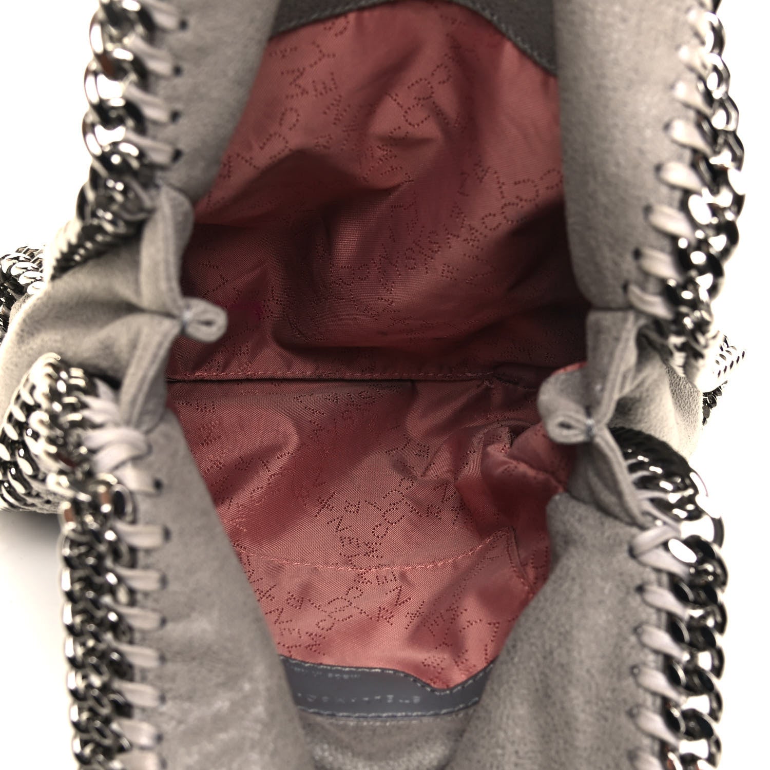 Stella McCartney Shaggy Deer Mini Falabella Fold Over Tote Light Grey 4 of 4