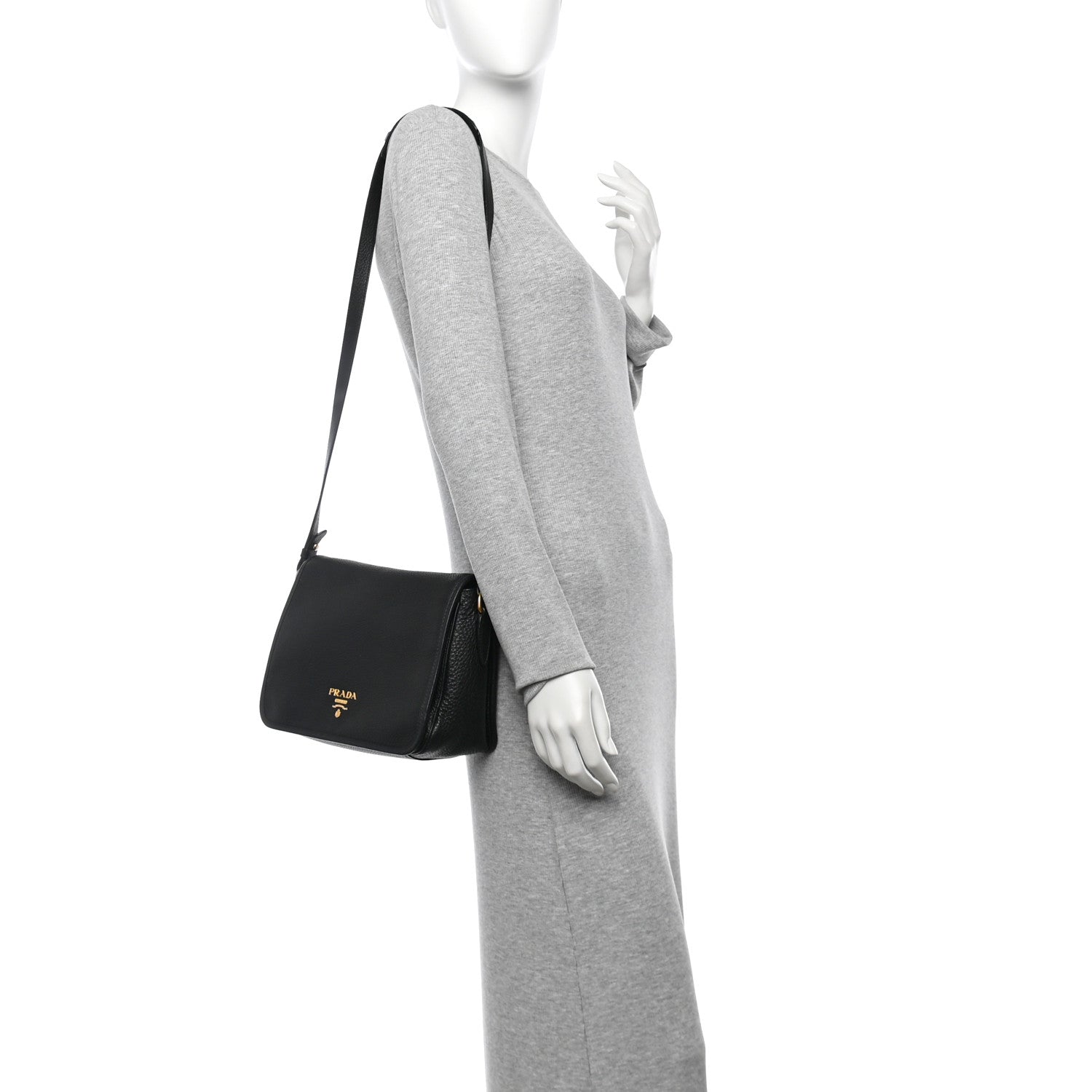 Prada Vitello Phenix Crossbody Bag Black 2 of 10