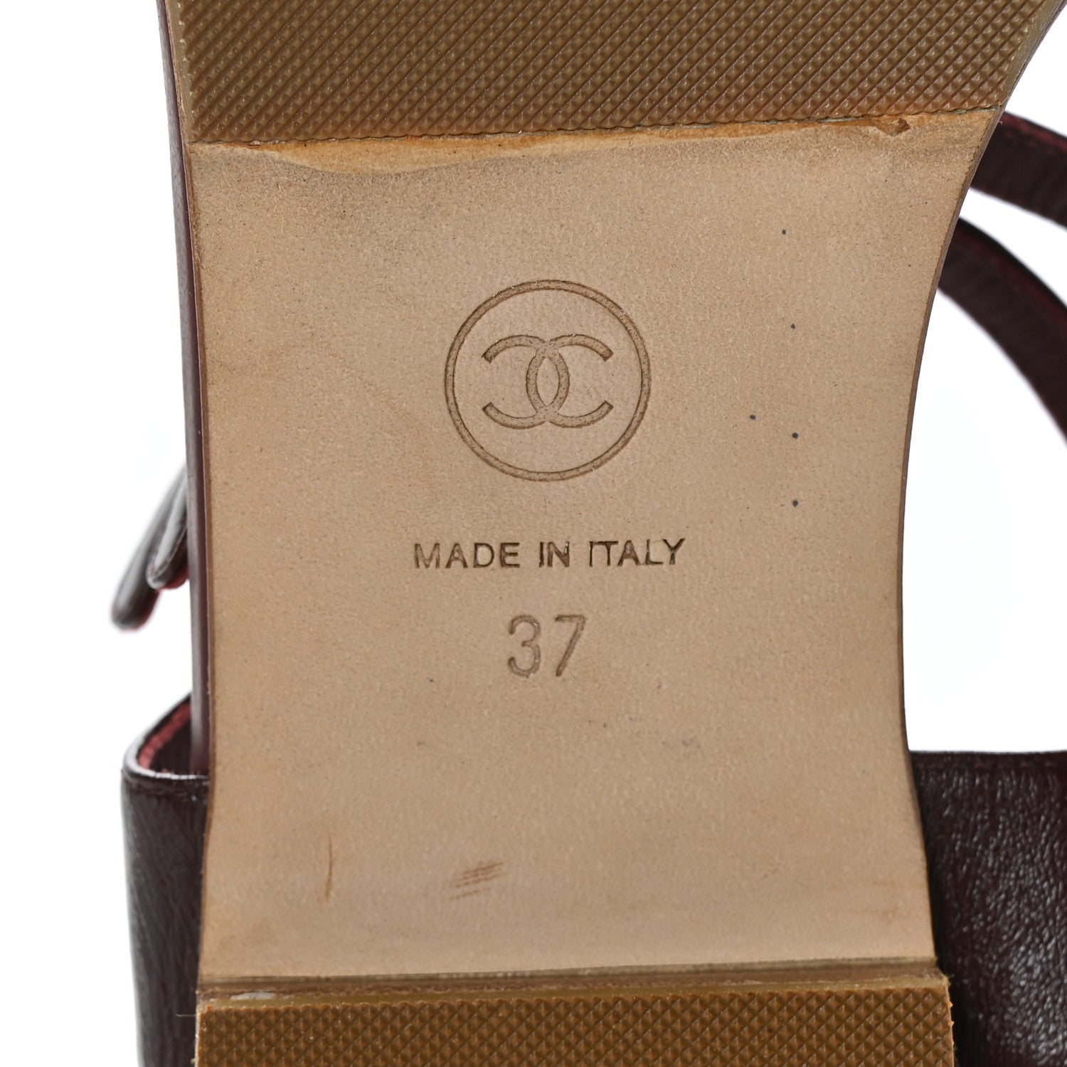 Chanel Calfskin Camellia Thong Sandals 37 Burgundy 7 of 8