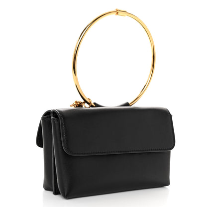 Versace Nappa Calfskin Medusa Ring Evening Clutch Bag Black 3 of 10