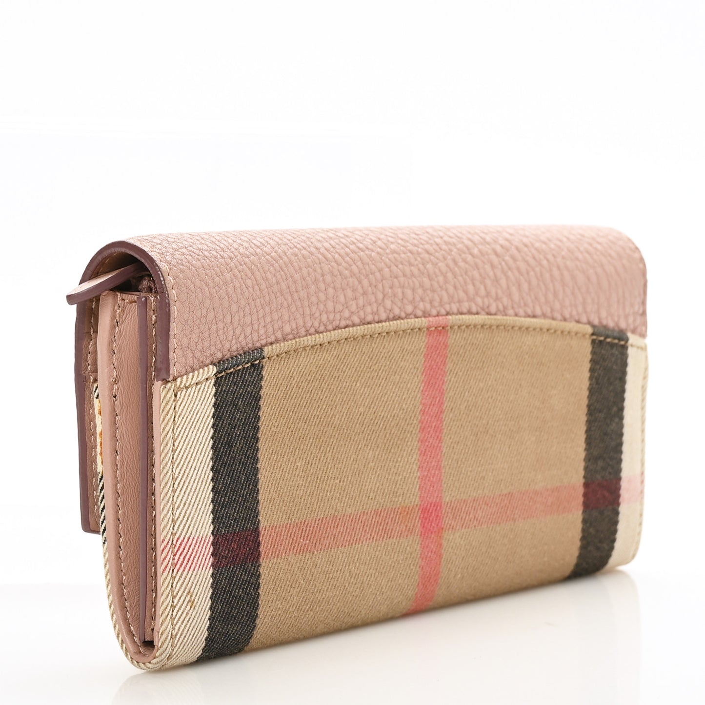 Calfskin House Check Porter Continental Wallet Pale Orchid