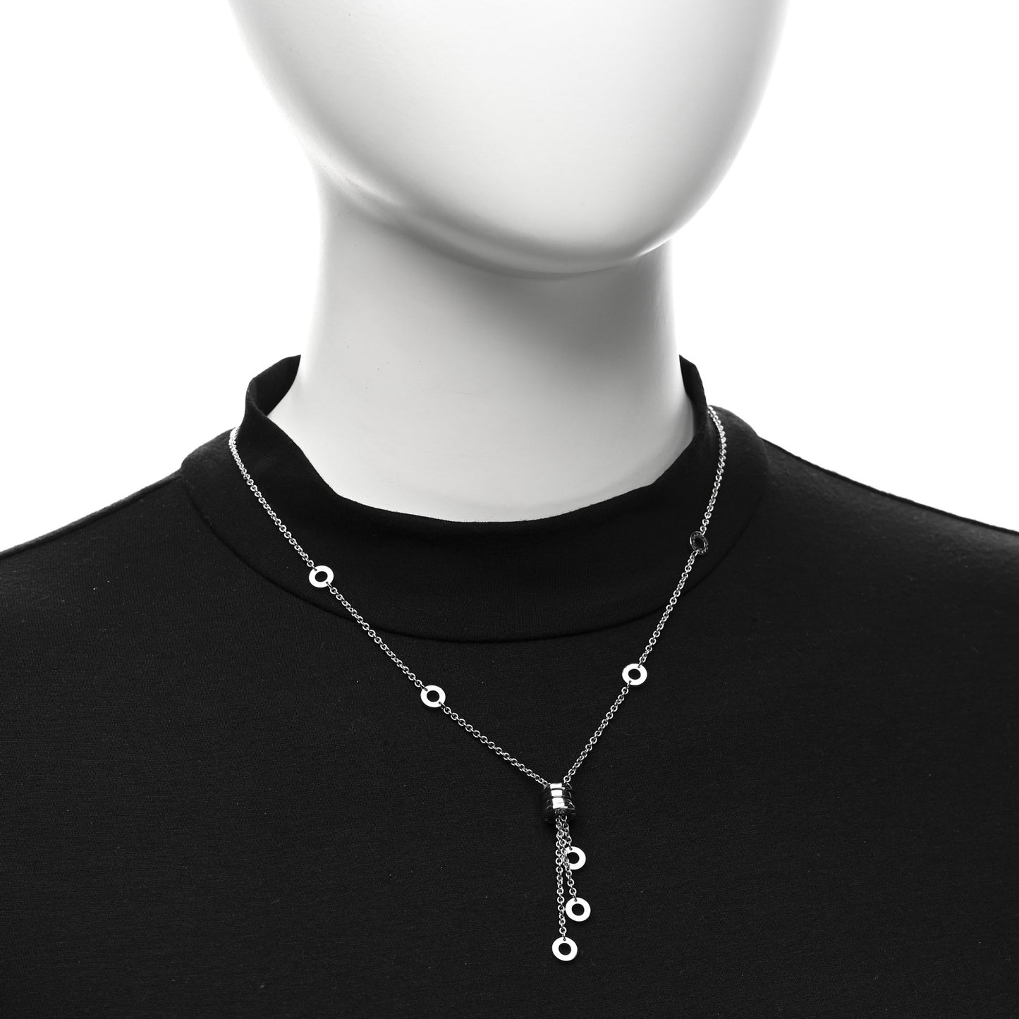 18K White Gold Diamond B.Zero1 Drop Necklace