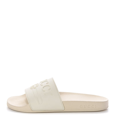 Gucci Rubber Womens Logo Slide Sandals 38 Off White 1 of 15