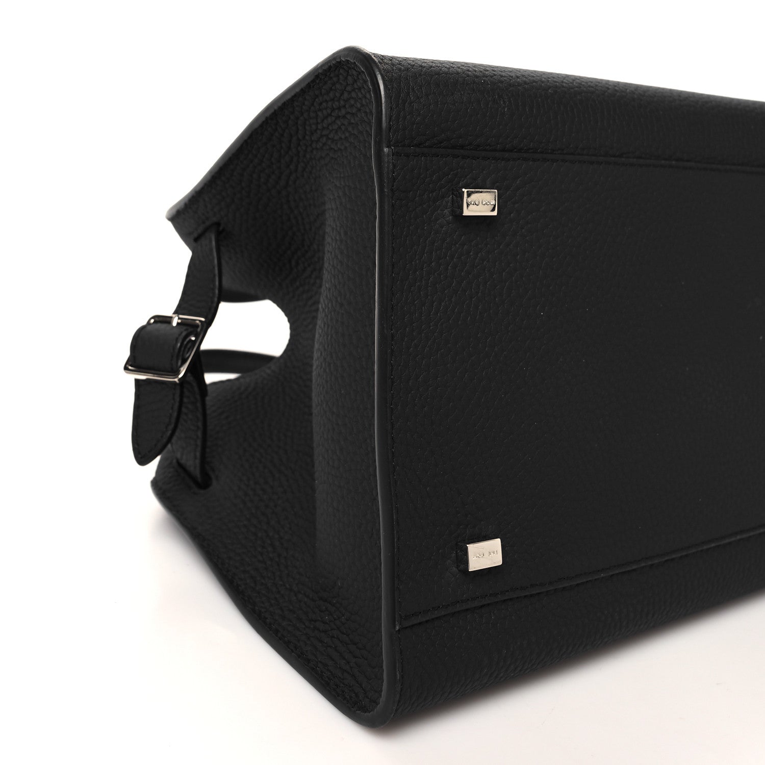 The Row Grained Calfskin Soft Margaux 10 Bag Black 8 of 9