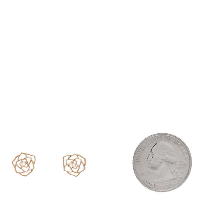 Piaget 18K Rose Gold Diamond Open Rose Earrings 2 of 5