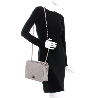 Chanel Glazed Calfskin Quilted Medium Day Trip Flap Grey 2 of 4