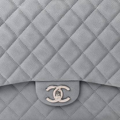 Chanel Iridescent Caviar Quilted Maxi Double Flap Grey 10 of 10