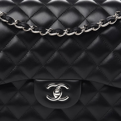 Chanel Lambskin Quilted Jumbo Double Flap Black 10 of 11