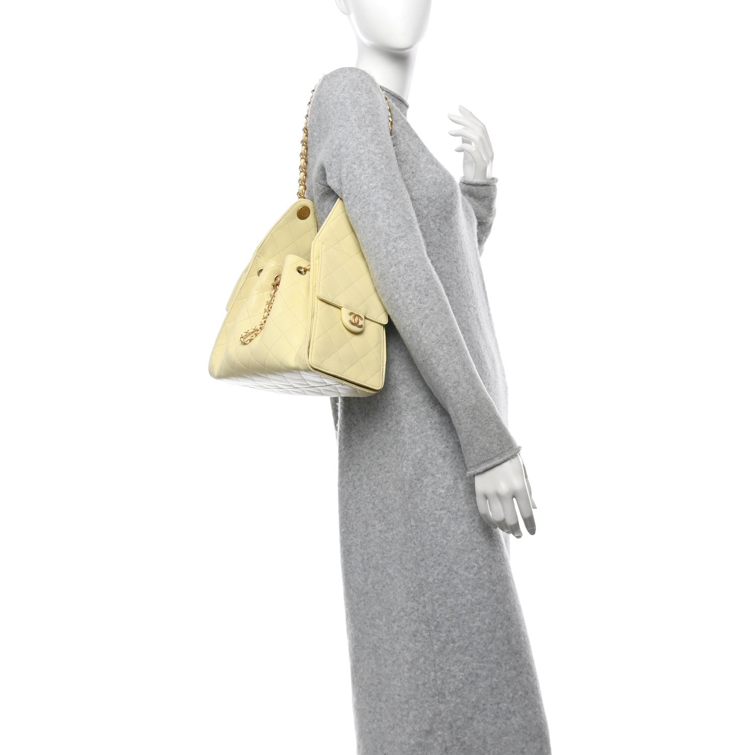 Chanel Caviar Quilted Small Chanel 25 Handbag Light Yellow 2 of 10