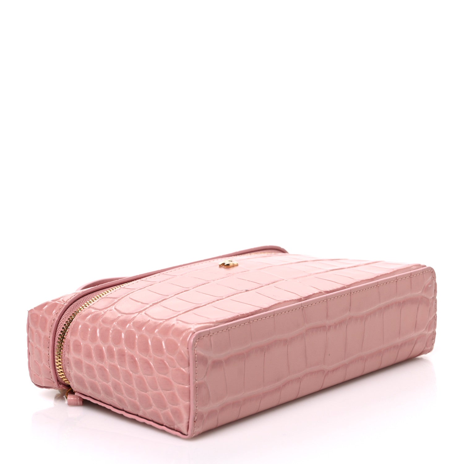 Chanel Calfskin Crocodile Embossed Crococo Exoticoco Vanity With Chain Light Pink 4 of 11