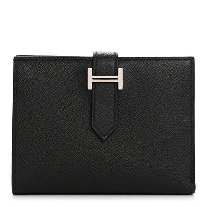 Hermes Epsom Bearn Compact Wallet Black 1 of 12