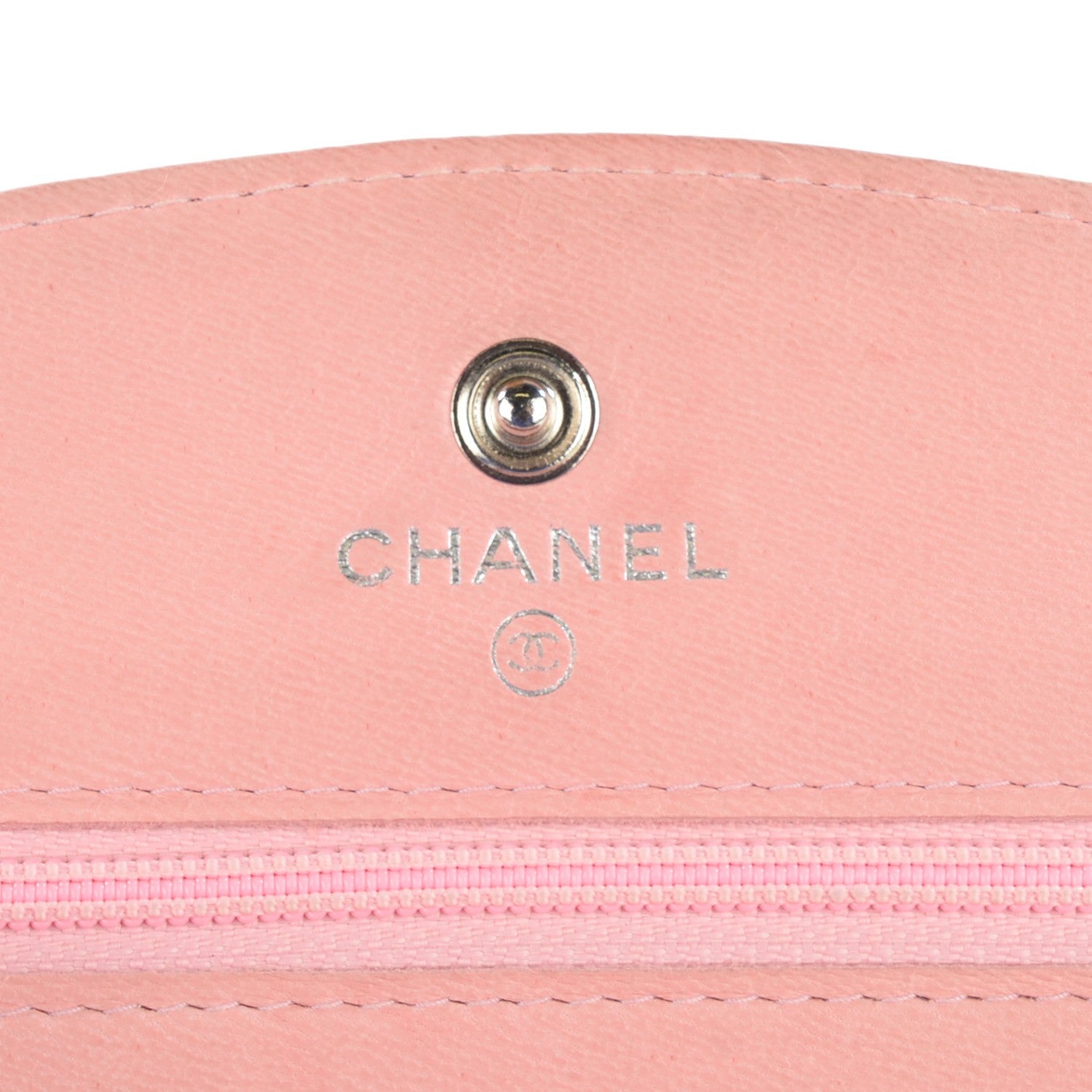 Chanel Caviar Timeless CC Wallet on Chain WOC Pink 9 of 12