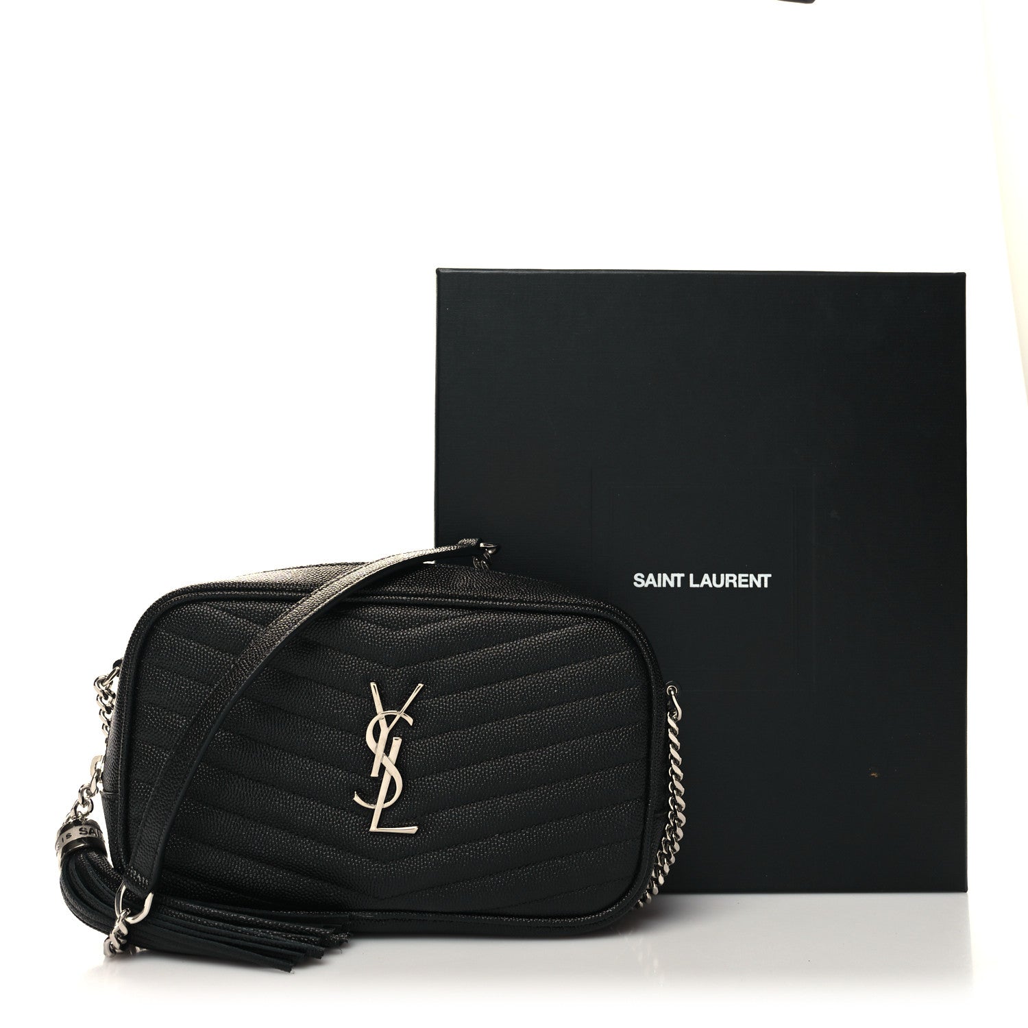 Saint Laurent Grain De Poudre Matelasse Monogram Mini Lou Camera Bag Black 11 of 11