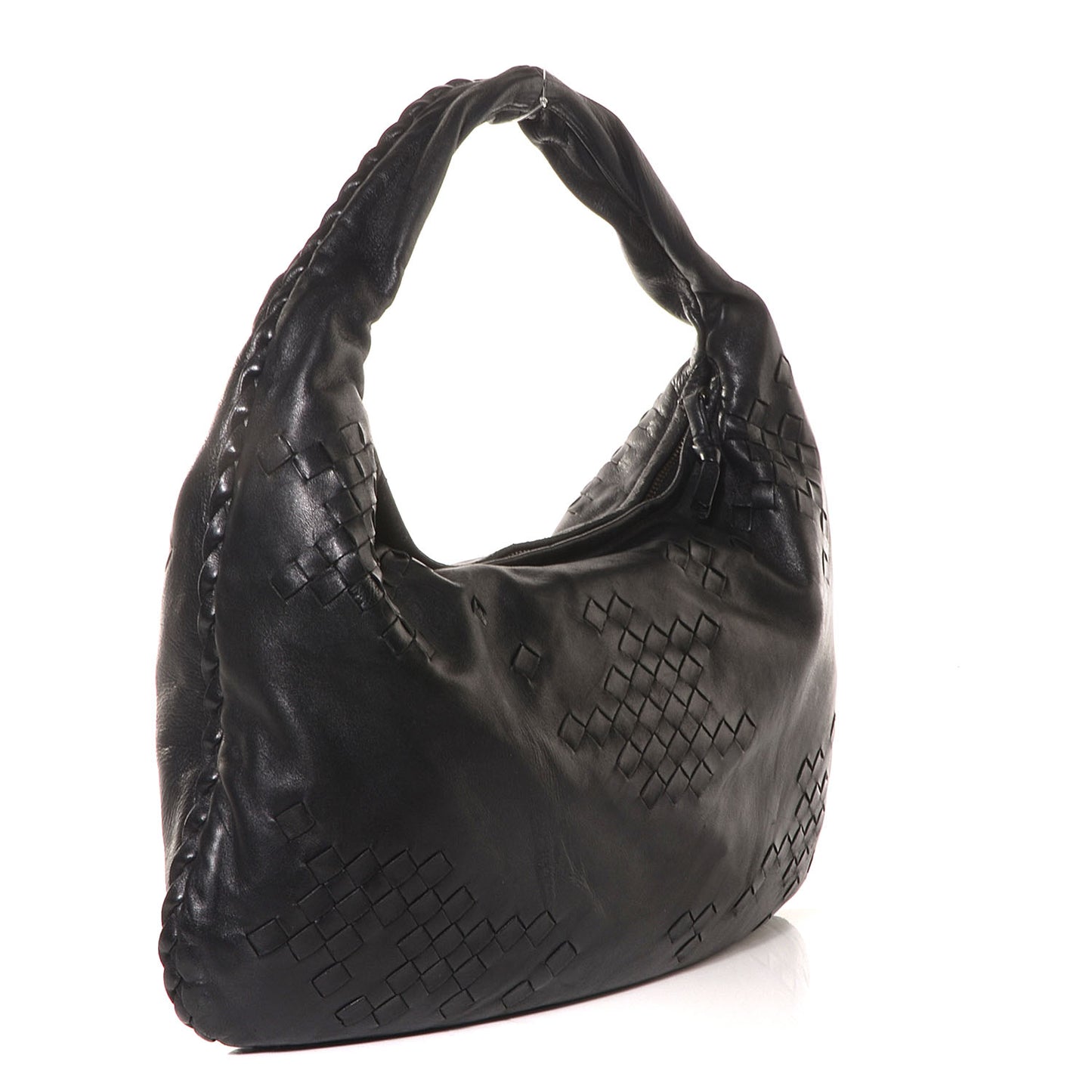 Nappa Intrecciato Patchwork Medium Hobo Black