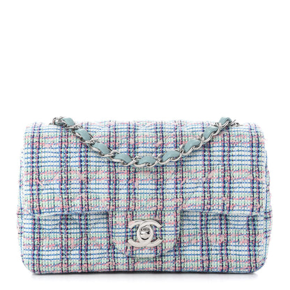 Chanel Tweed Quilted Mini Rectangular Flap Blue 1 of 9