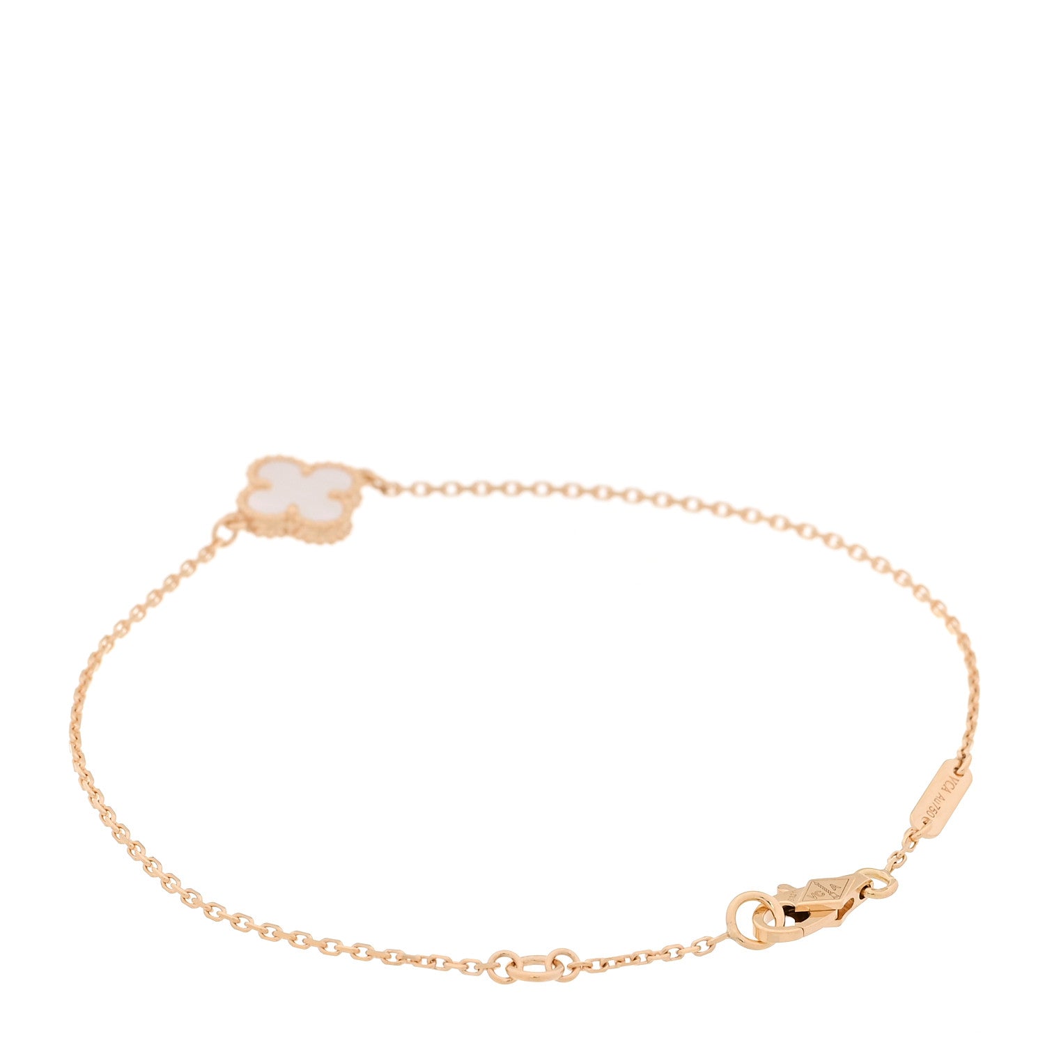 Van Cleef & Arpels 18K Yellow Gold Mother of Pearl Sweet Alhambra Bracelet 2 of 6