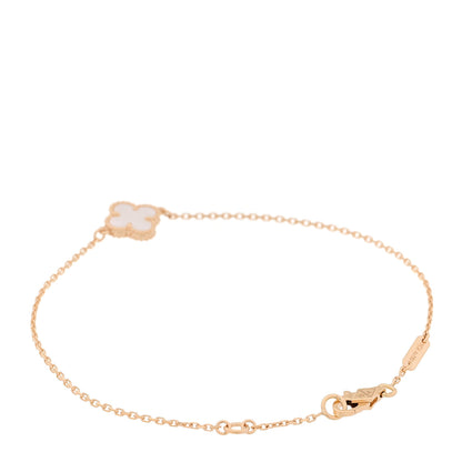 Van Cleef & Arpels 18K Yellow Gold Mother of Pearl Sweet Alhambra Bracelet 2 of 6