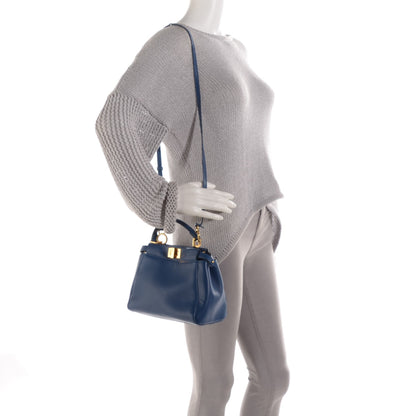 Fendi Nappa Mini Peekaboo Iconic Satchel Iris 2 of 11