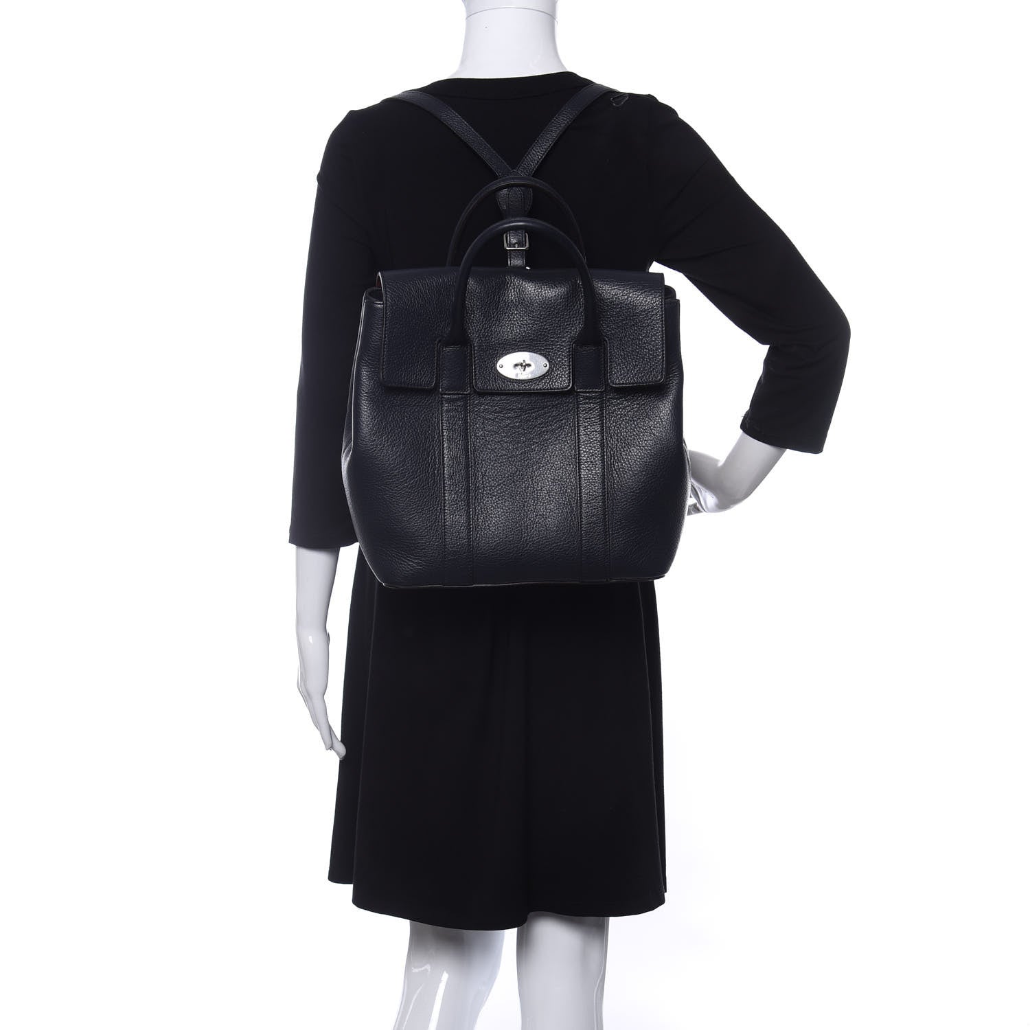 Mulberry Classic Grain Calfskin Small Bayswater Backpack Midnight Blue 2 of 11