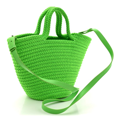 Balenciaga Nylon Lambskin Woven Small Ibiza Basket With Strap Green 3 of 10