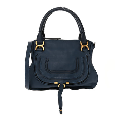 Chloe Calfskin Medium Marcie Satchel Royal Navy 1 of 11