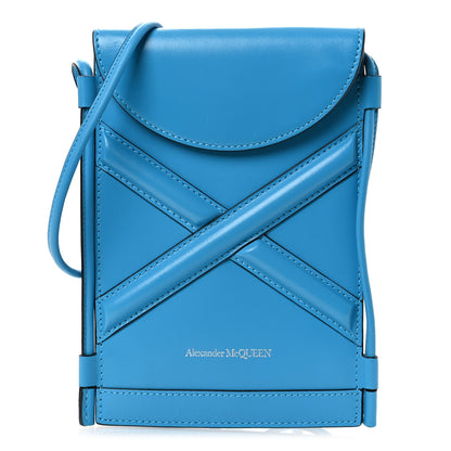 Alexander McQueen Calfskin The Curve Micro Crossbody Pouch Bag Blue 1 of 11