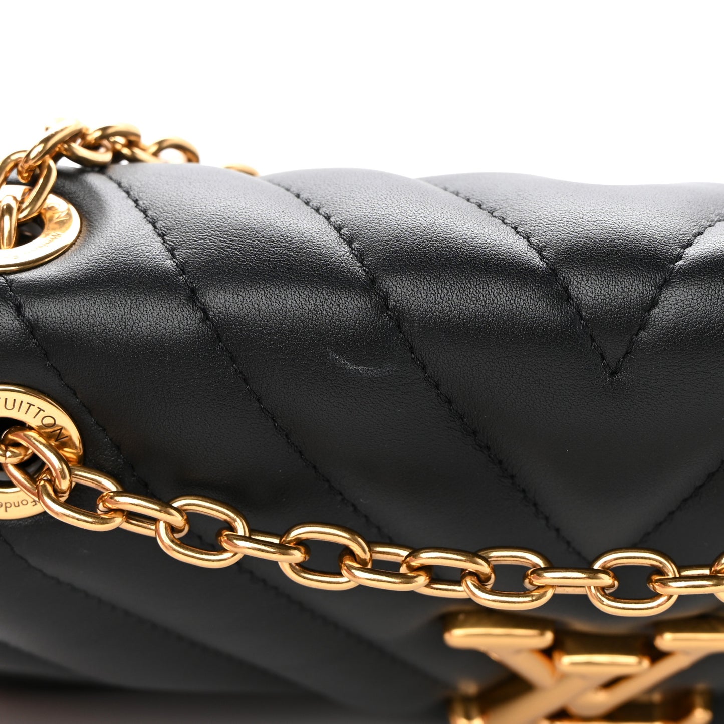 Calfskin LV New Wave Chain Bag Black