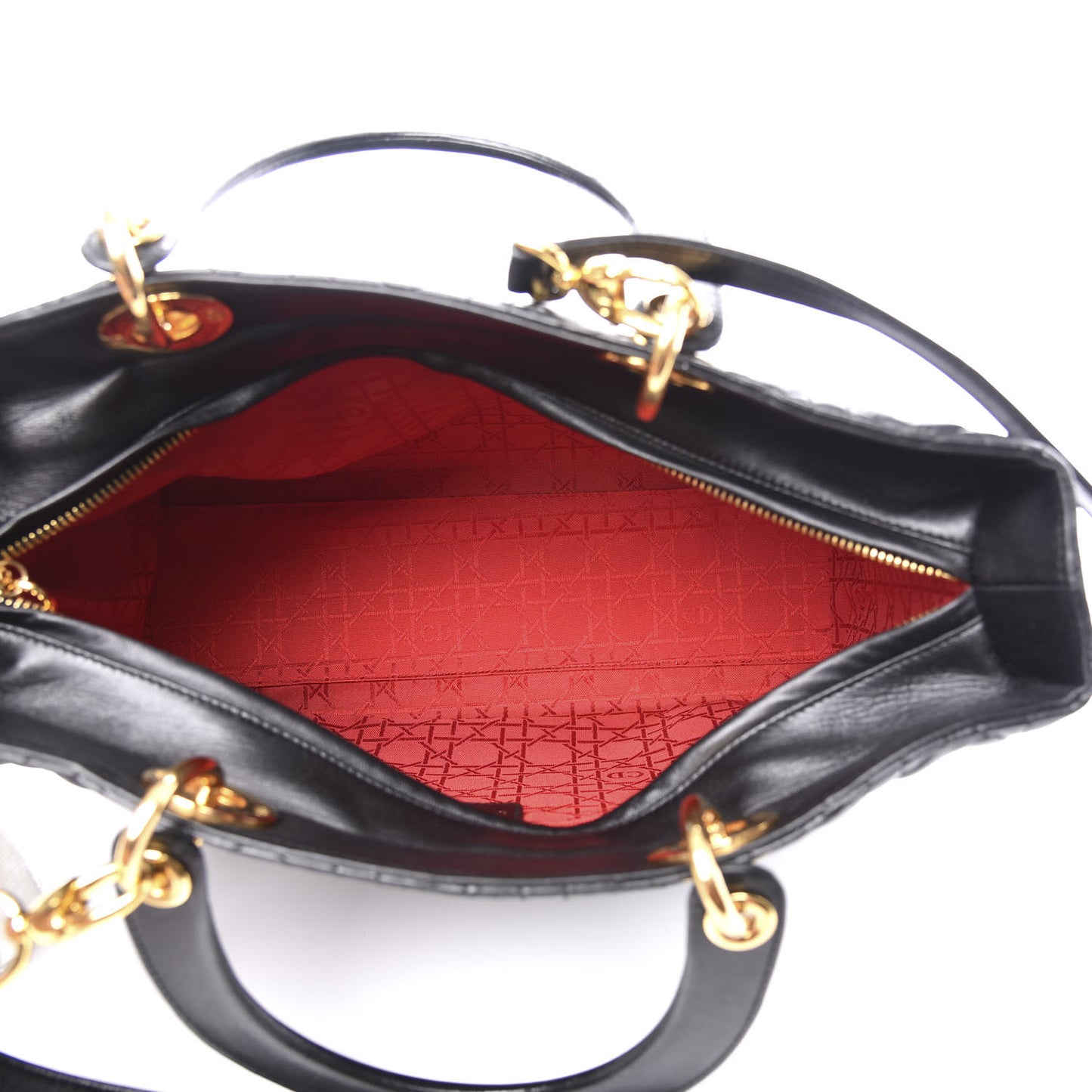 Lambskin Cannage Large Lady Dior Black