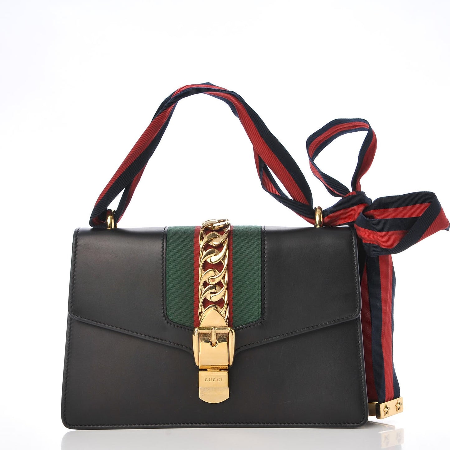 Calfskin Small Sylvie Shoulder Bag Black