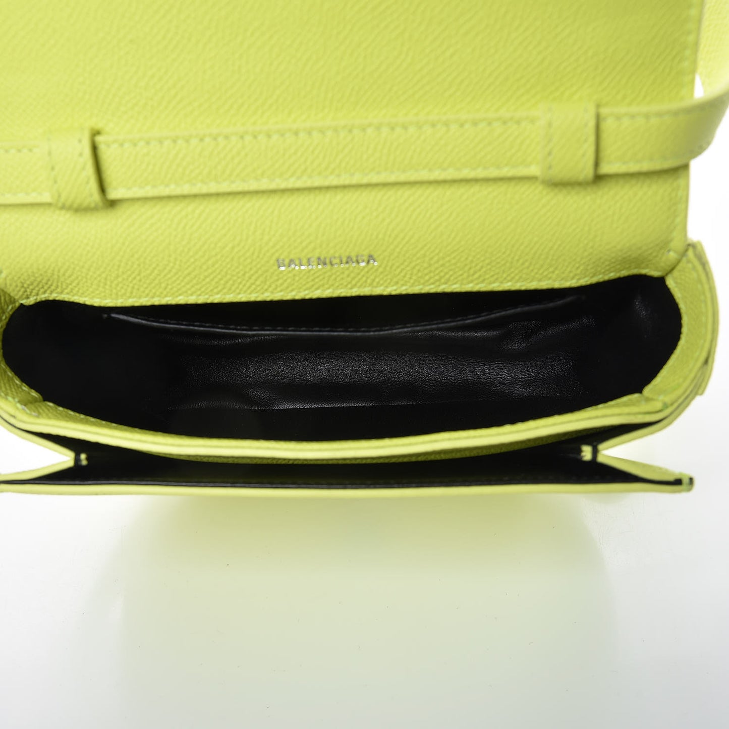 Grained Calfskin Logo Print Ville Day Bag XS Acid Green