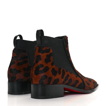 Christian Louboutin Calf Hair Leopard Print Marmada Flat Chelsea Boot 37 Brown 8 of 16