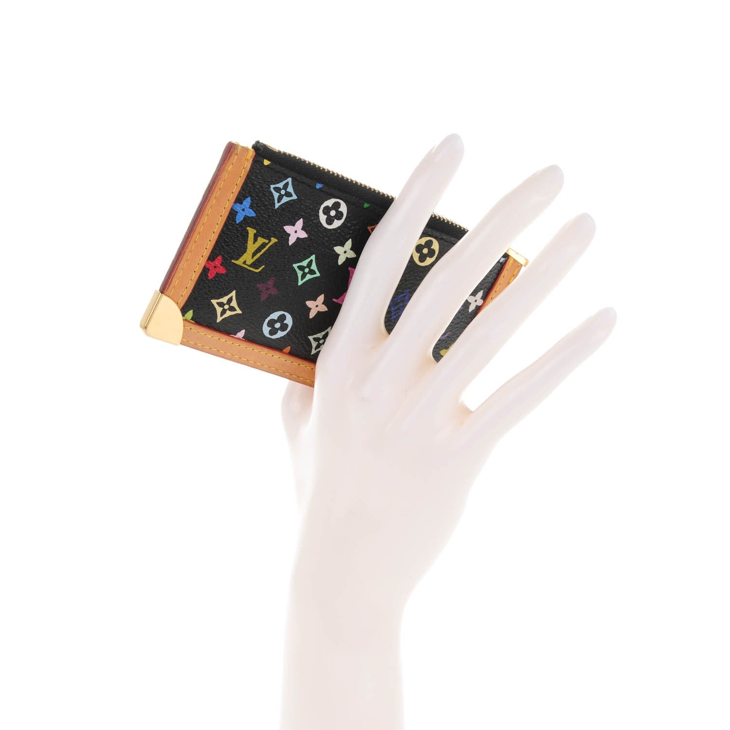 Louis Vuitton Monogram Multicolor Key Pouch Black 2 of 7