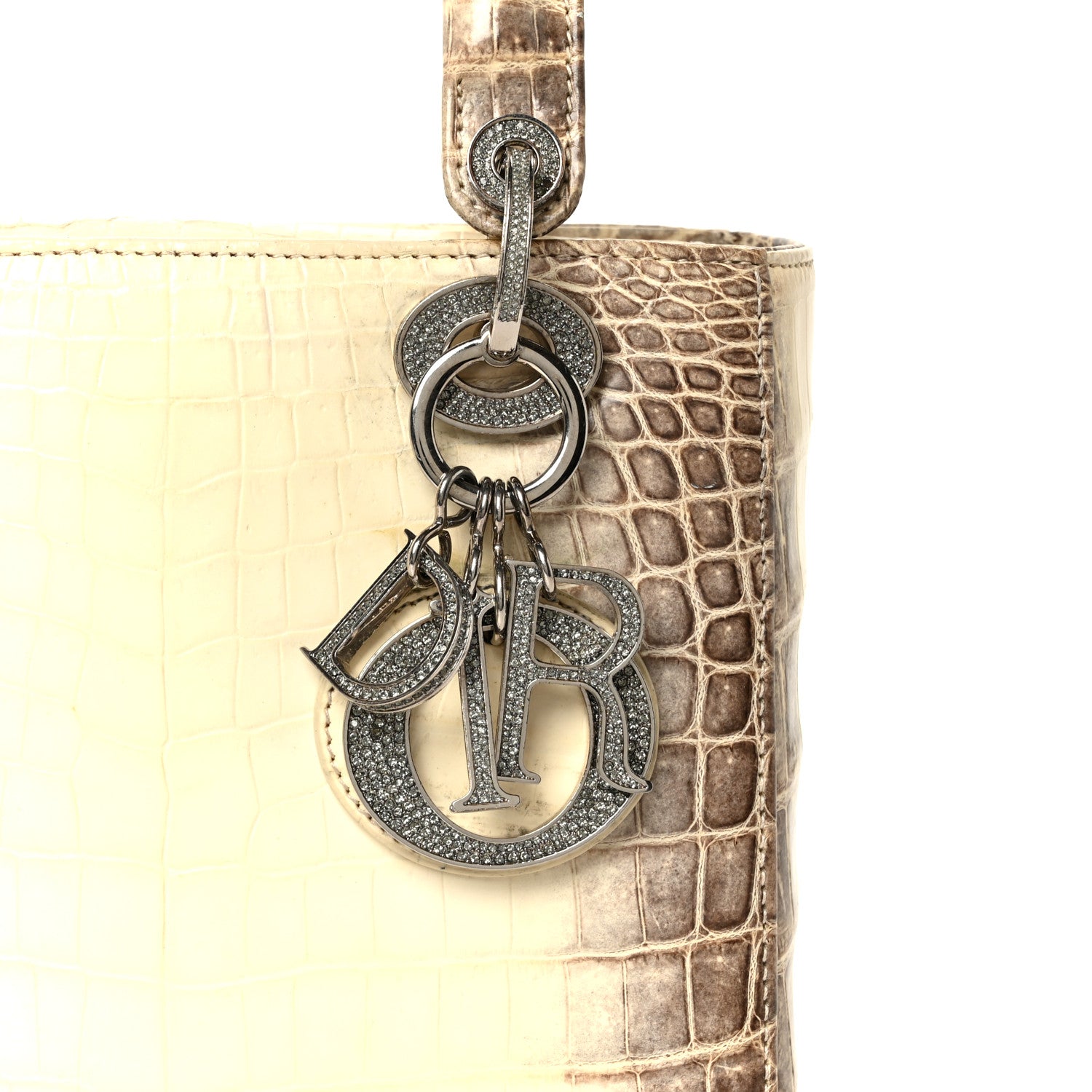 Christian Dior Niloticus Crocodile Himalaya Crystal Small Lady Dior White 8 of 11