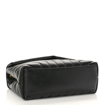 Saint Laurent Calfskin Y Quilted Monogram Small Loulou Chain Satchel Black 4 of 8