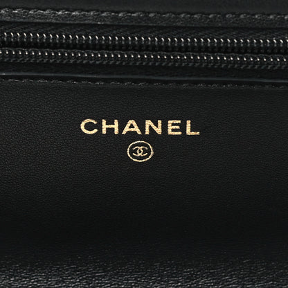 Chanel Lambskin Quilted Wallet On Chain WOC Black 6 of 11