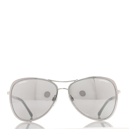 Chanel Mirrored Pilot Summer Sunglasses 4223 Silver 2 of 7