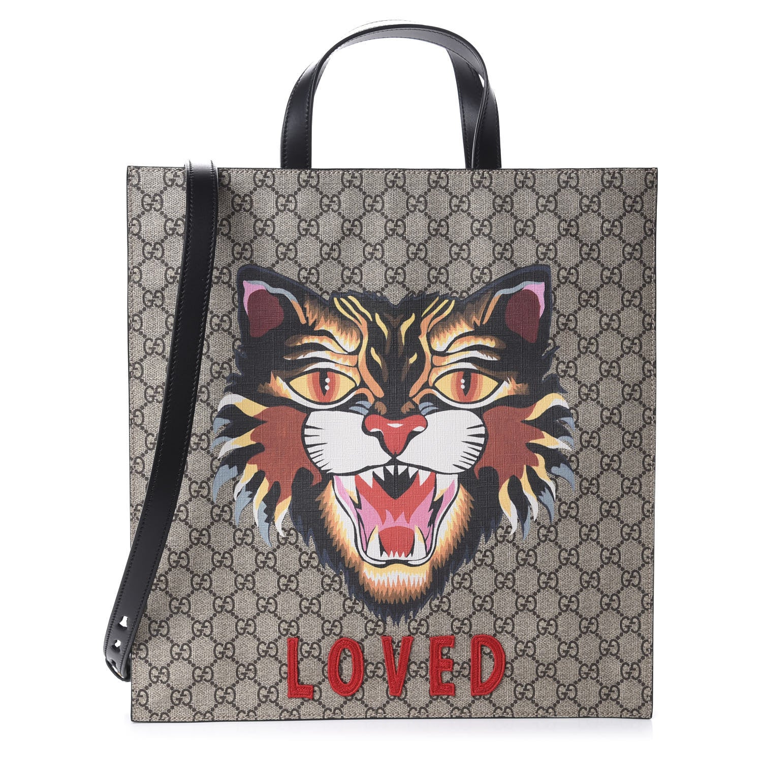 Gucci GG Supreme Monogram Angry Cat Vertical Tote 1 of 10