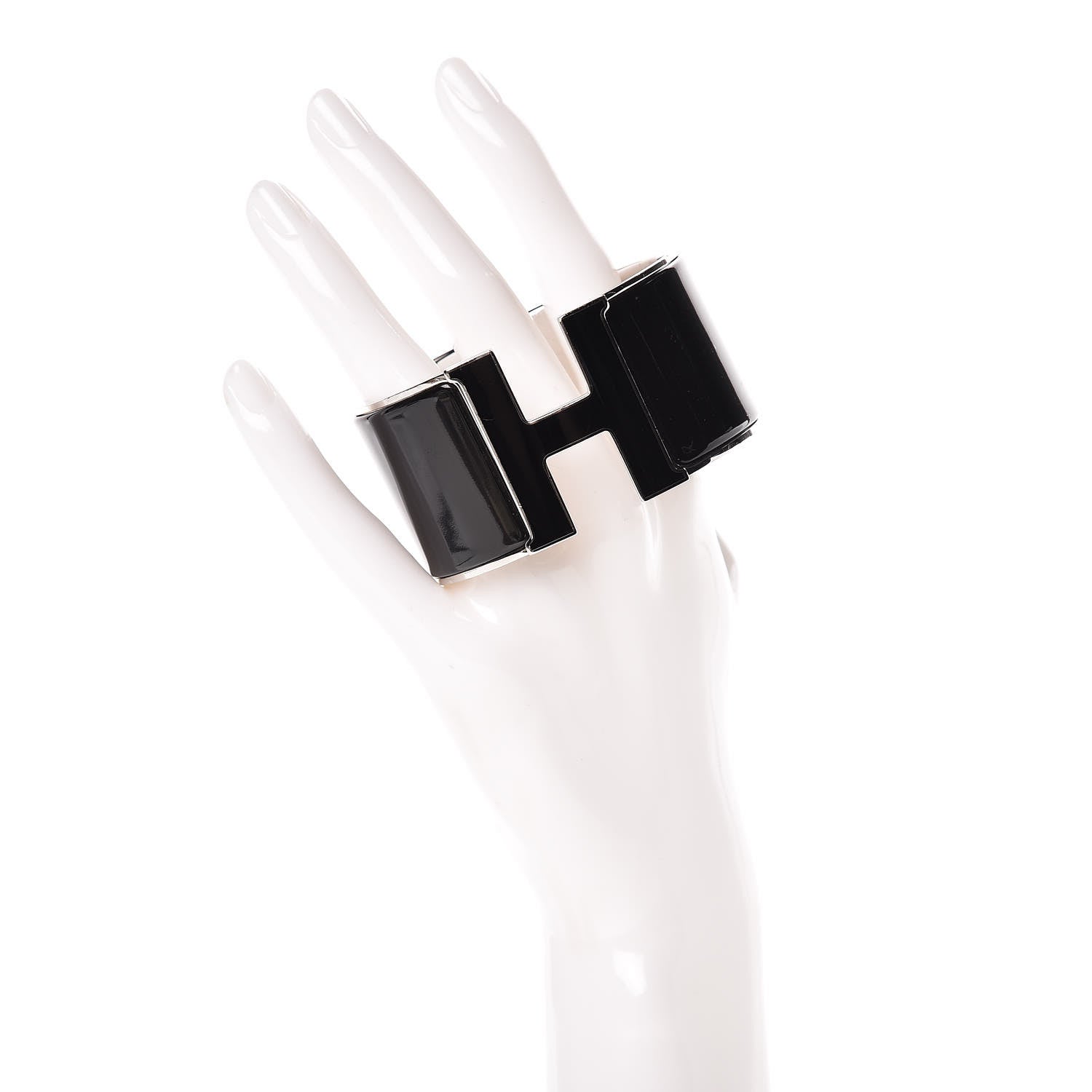 Hermes Enamel Extra Wide Clic Clac H Bracelet GM Black 2 of 6
