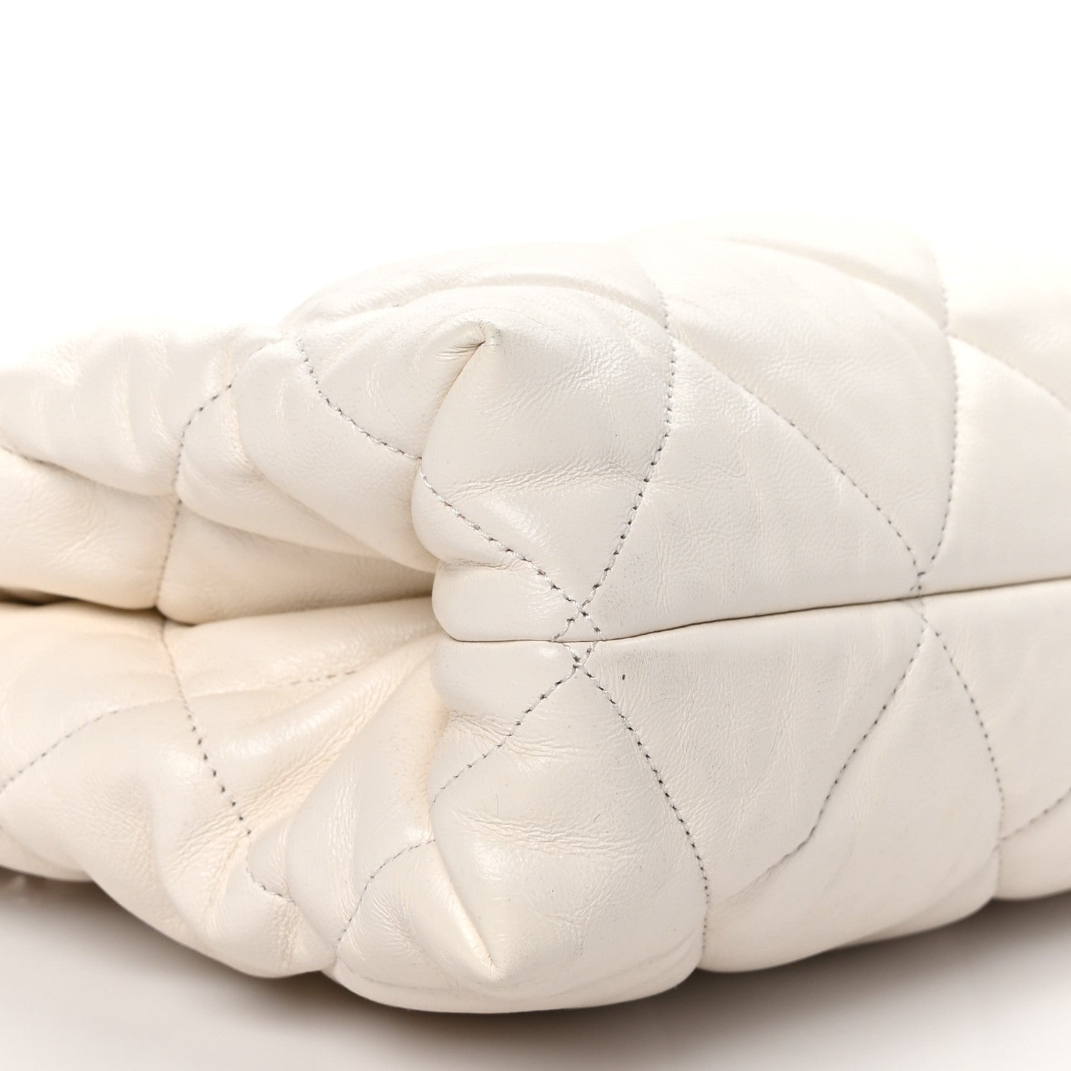Chanel Lambskin Quilted Small Shopping Bag White 10 of 11